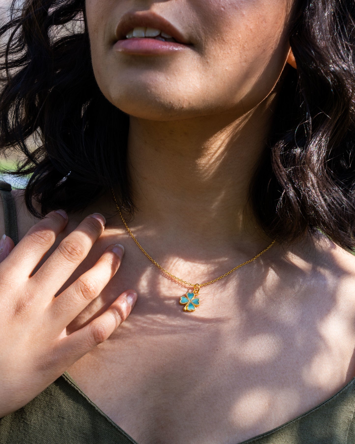 Aqua Four-Leaf Clover